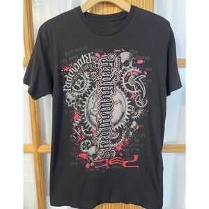 Red Chapter Mark Palmer T Shirt Mens Sz M Graphic Black Skull Gear Imagery Goth